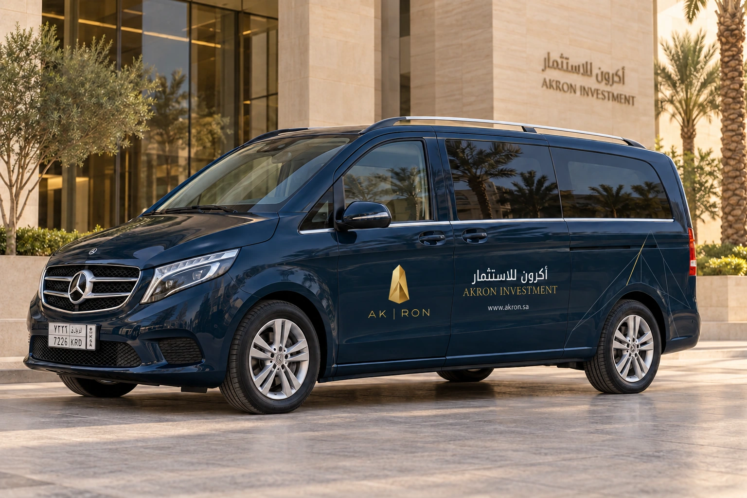 تصميم تنقل الوفود بهوية أكرون على مرسيدس V-Class